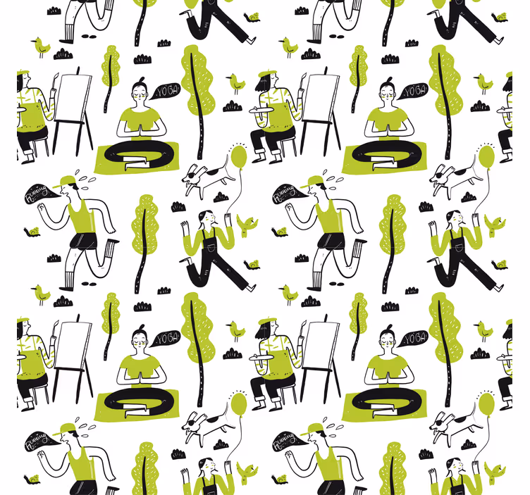 Rollos außen gesundes lebensstil doodle set - TenStickers