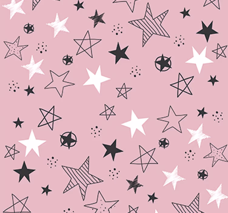 Rollo fenster jugendzimmer mit pinken sternen - TenStickers