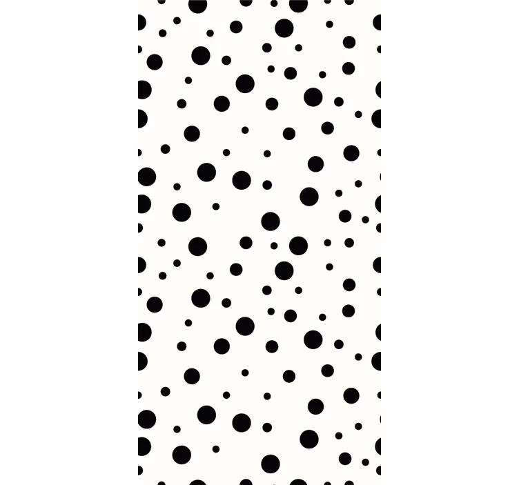 Rollo fenster jugendzimmer polka muster schwarz weiß - TenStickers