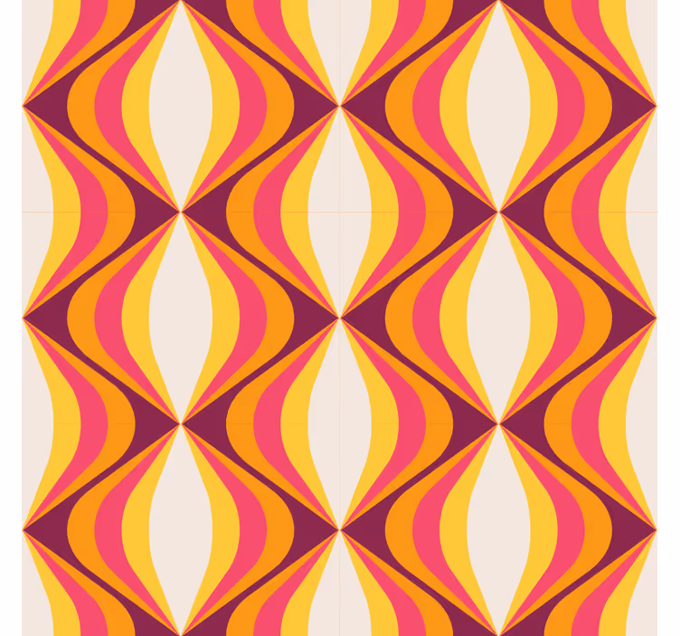 Rollo fenster klassisch retro orange welle - TenStickers