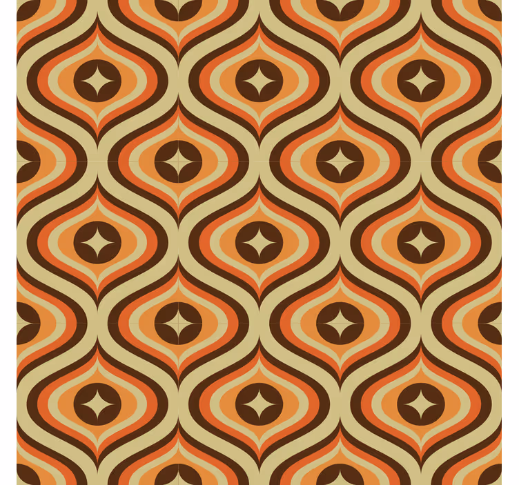 Rollo fenster klassisch in retro orange und braun - TenStickers