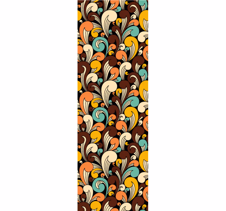 Rollo fenster klassisch mit schwarzem rand und hippy-formen - TenStickers