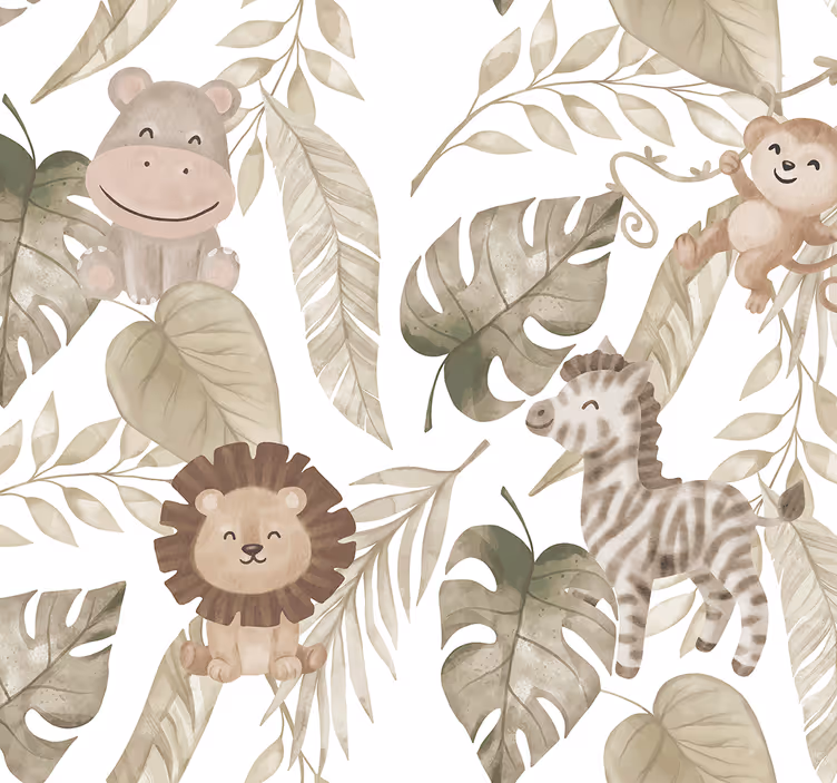 Rollo fenster baby im beigen dschungelmuster - TenStickers