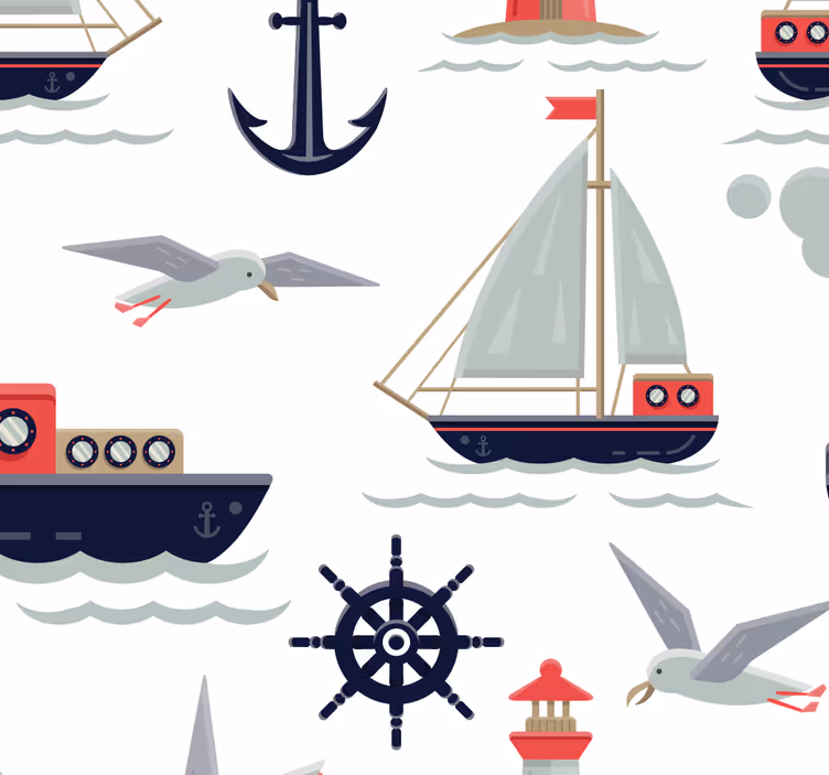 Rollo fenster baby mit maritimen motiven für kinder - TenStickers