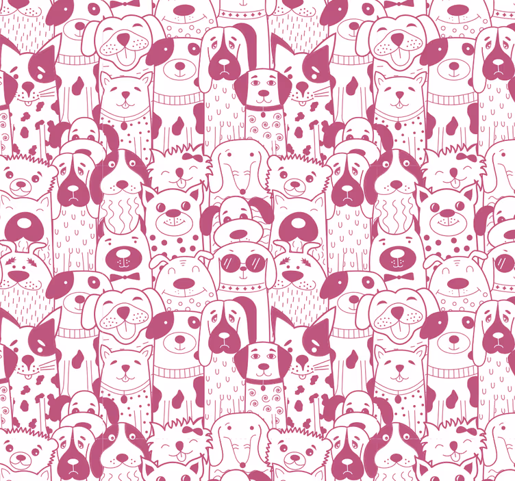 Rollo fenster baby mit rosa hunden im fell-design - TenStickers