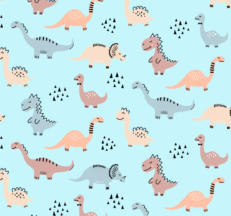 Rollo fenster baby mit blauem hintergrund und dinos - TenStickers