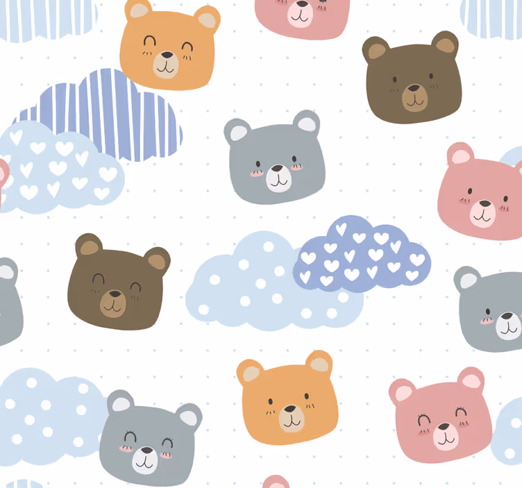 Rollo fenster baby minimalistisches bärenlächeln auf weiß - TenStickers