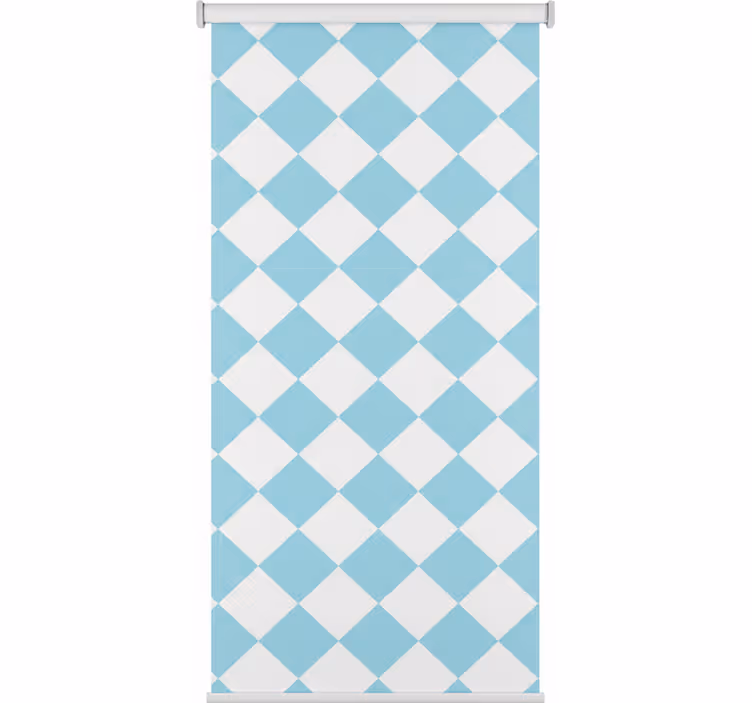 Rollo fenster flur im blau-weißen karodesign - TenStickers
