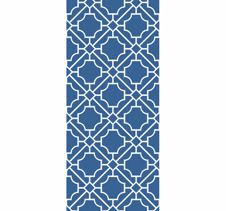Rollo fenster flur geometrisches gitter weiß/marine - TenStickers