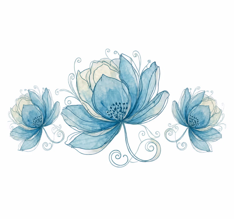 Rollo fenster badezimmer breite 110 drei blumen - TenStickers