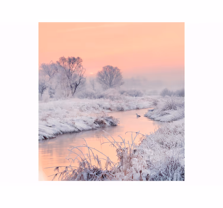 Rollo fenster weiß breite 180 winterlandschaft - TenStickers