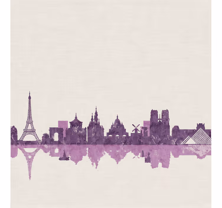 Rollo fenster lila paris skyline - TenStickers