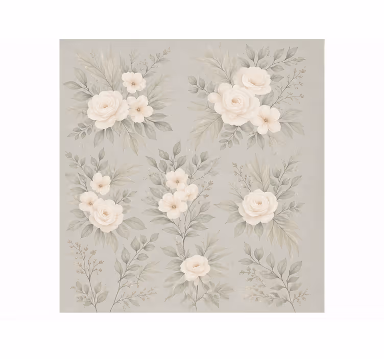 Rollo fenster grau weiße rosen - TenStickers