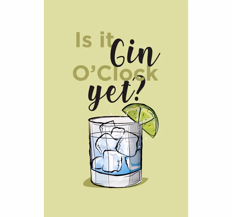 Rollo Fenster Spruch gin-uhr-noch-getränk - TenStickers