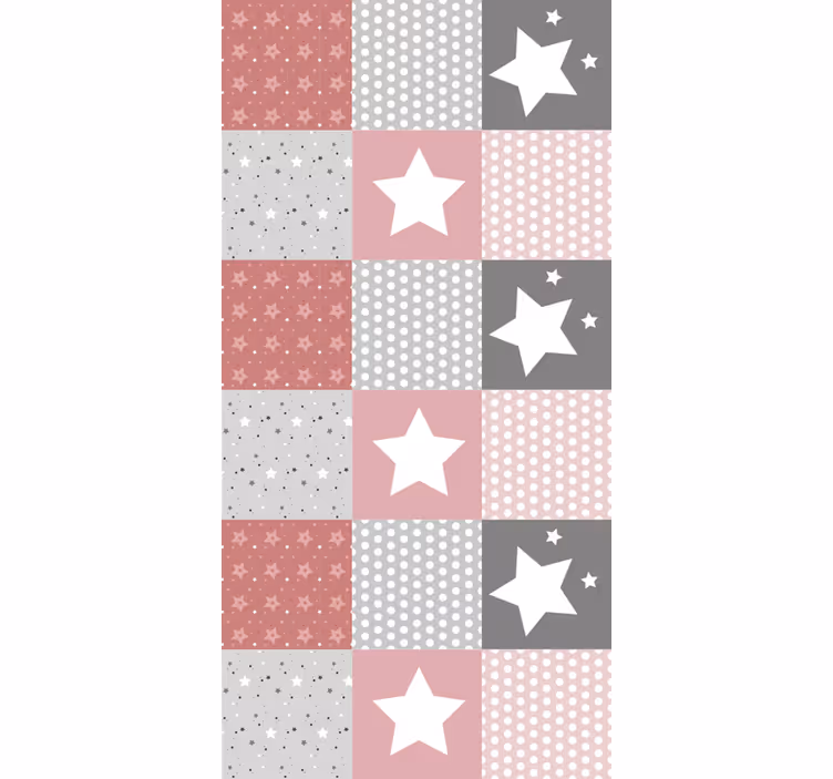 Rollo Fenster Kinderzimmer Patchwork-Sternmuster - TenStickers