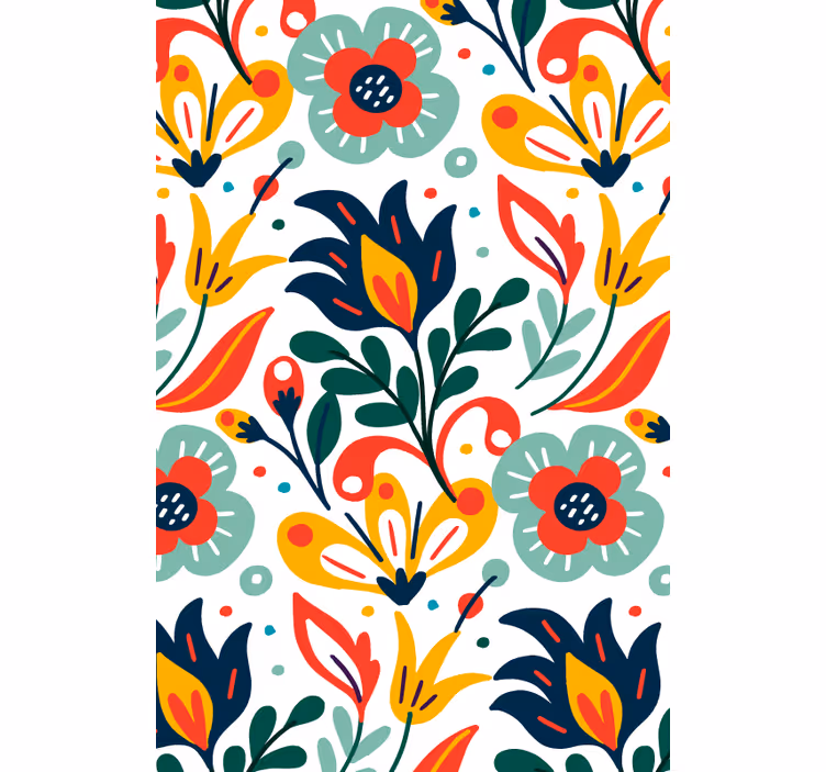 Fenster Rollo modern farbenfrohes Blumenmuster - TenStickers