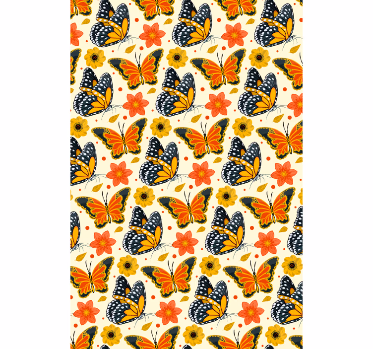 Rollo fenster schmetterlinge blumenmuster - TenStickers