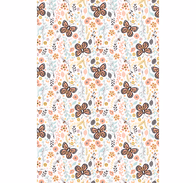 Rollo Fenster Blumen schmetterlingsgartenmuster - TenStickers