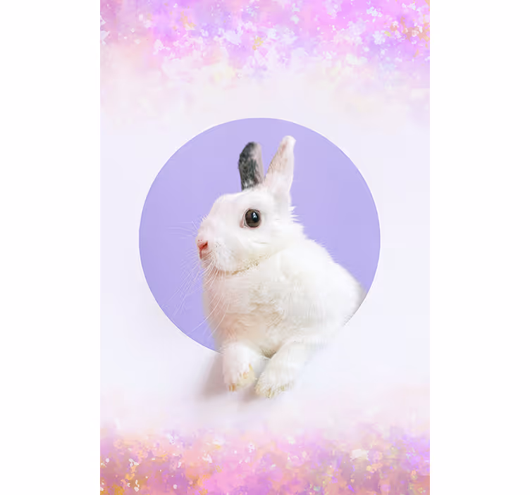 Weisses Kaninchen Tier Rollo - TenStickers
