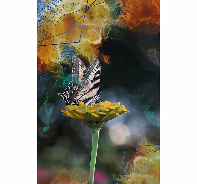 Rollo Fenster Schmetterlinge schmetterling blumenkomposition - TenStickers