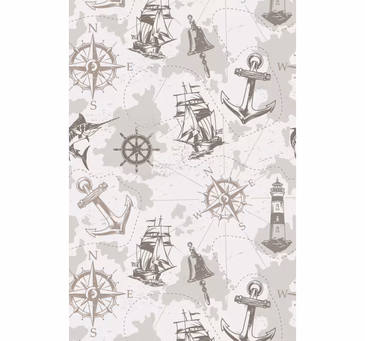 Rollo Fenster Vintagemuster nautische erkundungsmotive - TenStickers