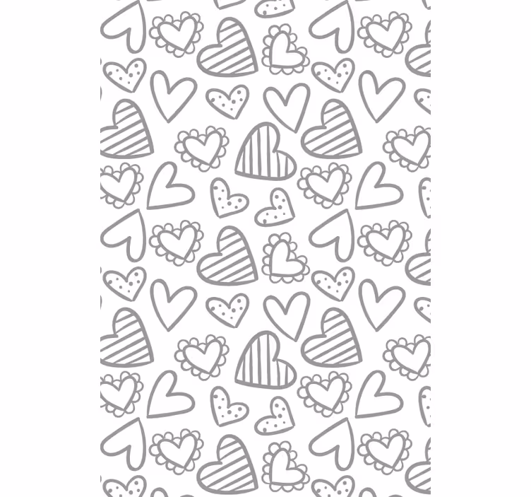 Rollo Fenster romantisch herz-skizzen-muster - TenStickers
