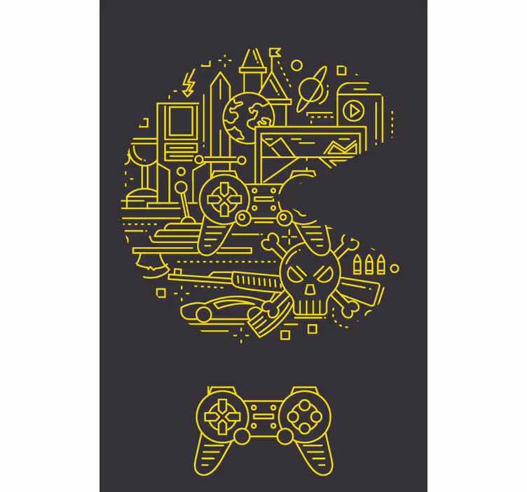 rollo Geeks Gelbes pac-spiel - TenStickers
