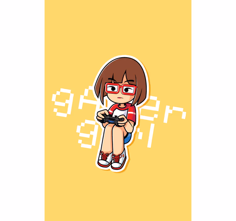 Gamer rollo spielermädchenillustration - TenStickers