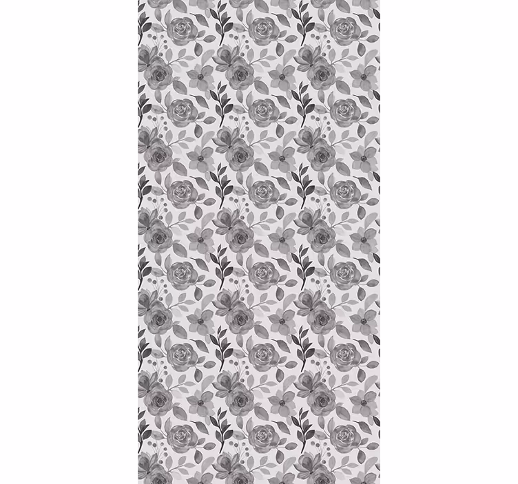 Rollo fenster blumen elegante graue blumen - TenStickers