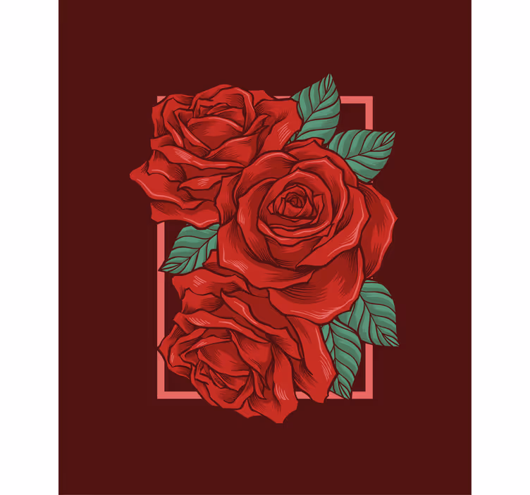 Rollo Fenster Blumen und Pflanzen elegante rote rosen - TenStickers