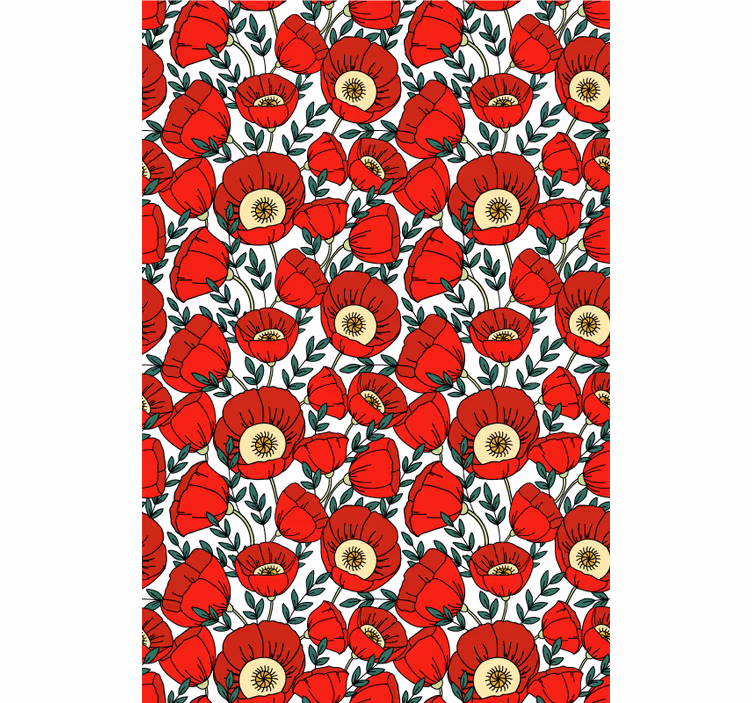 Rollo fenster blumen und pflanzen mit roten welpenmuster - TenStickers