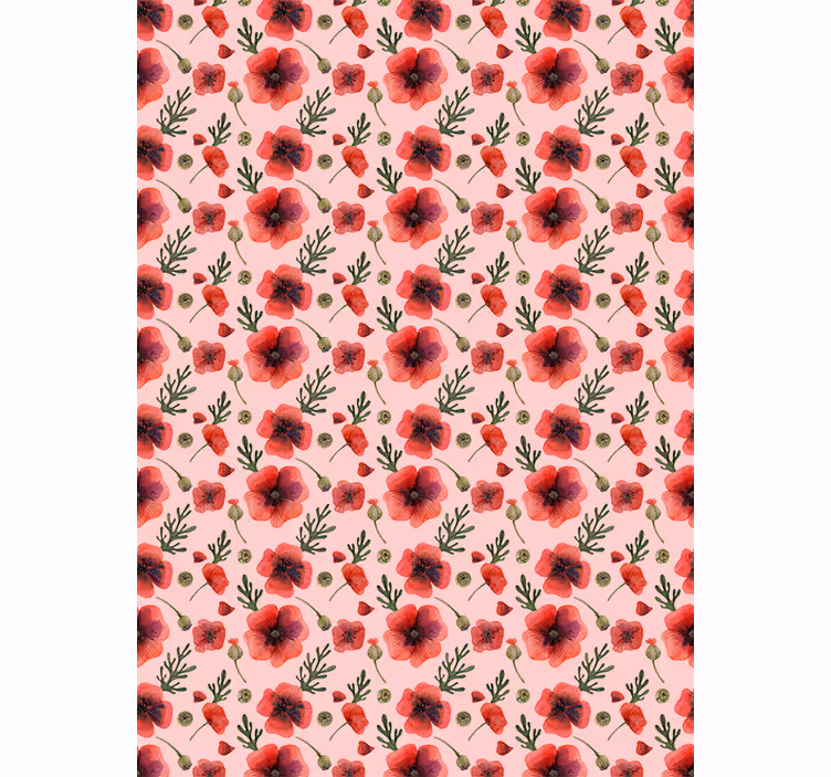 Rollo Fenster Blumen und Pflanzen mohn blumenmuster - TenStickers