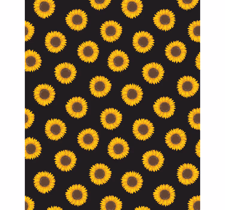 Rollo fenster blumen und pflanzen sonnenblumen schwarz gelb - TenStickers
