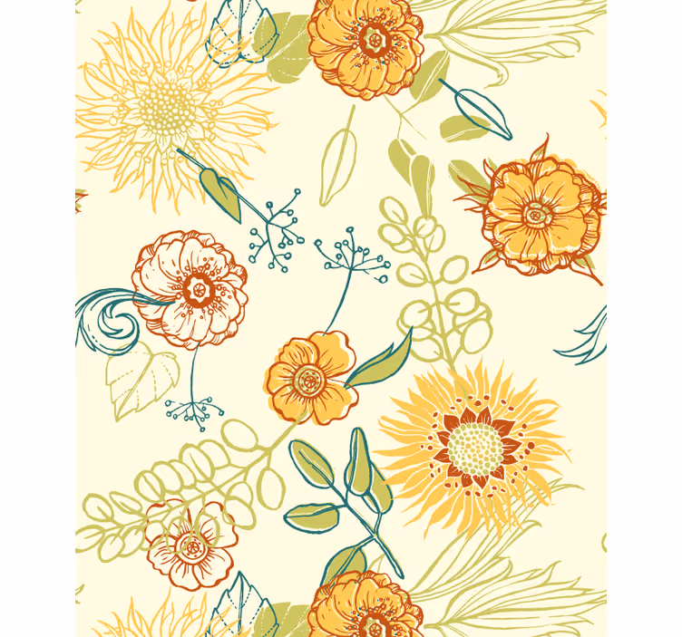 Rollo Fenster Blumen und Pflanzen lebendige florale muster - TenStickers