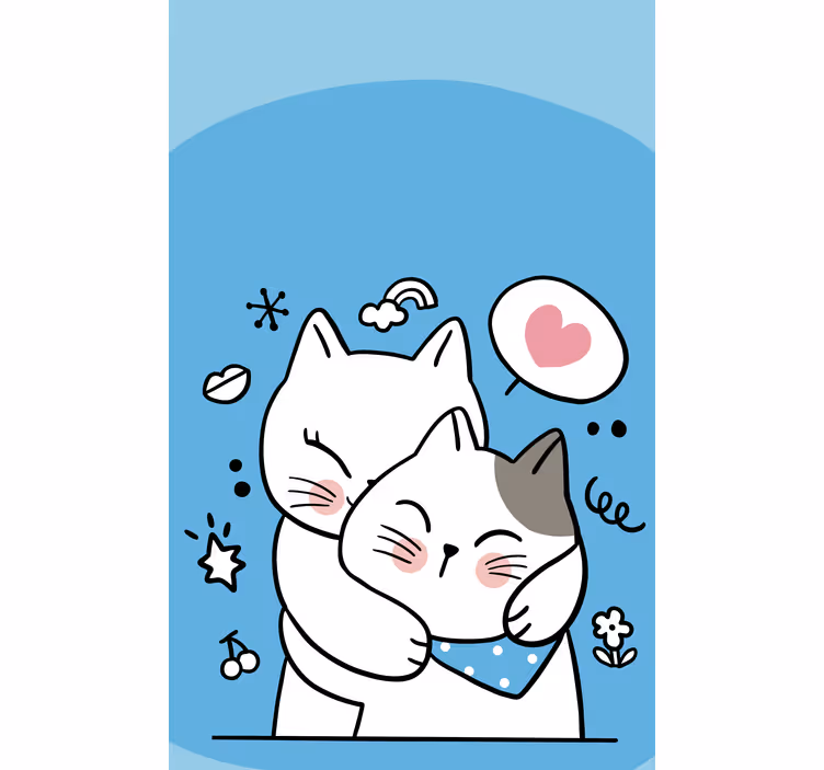 Rollo Fenster Tiere süße katze umarmen - TenStickers