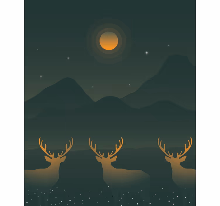 Rollo Fenster Tiermuster majestätische hirschsilhouetten - TenStickers