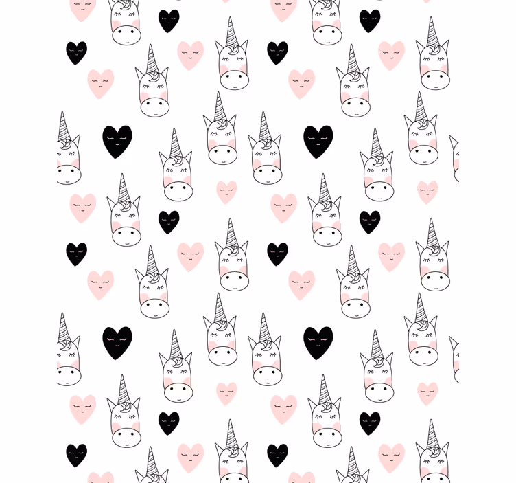 Rollo Fenster Kinderzimmer minimalistische einhornherzen - TenStickers