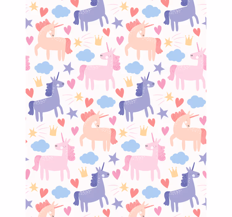 Rollo Fenster Kinderzimmer Einhorn mit Herzen - TenStickers