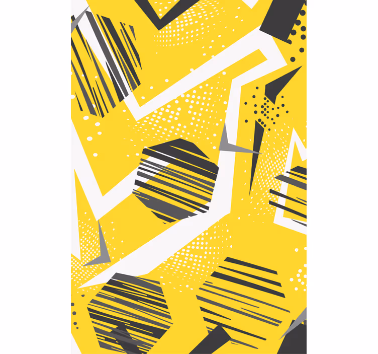 Fenster rollo modern gelbe dynamische geometrie - TenStickers