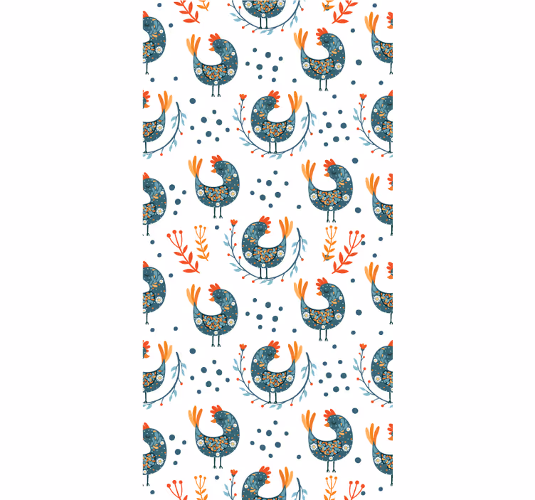 Rollo fenster tiere mit blaufederigem huhn - TenStickers