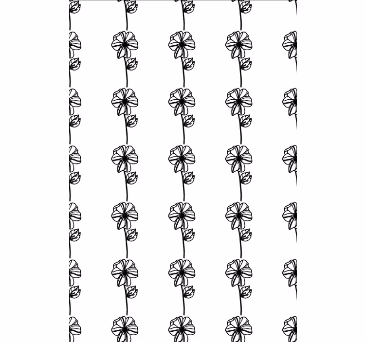 Rollo fenster blumen schwarz vertikal - TenStickers