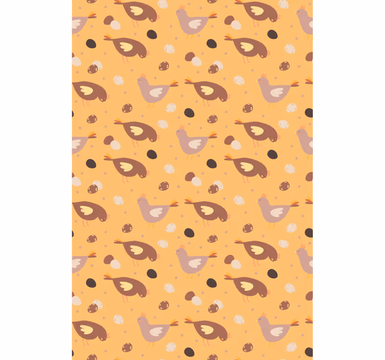 Rollo mit Tieren Orangefarbenes kükenmuster - TenStickers