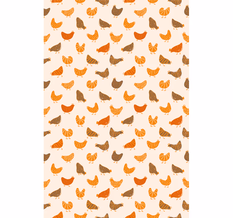 Rollo mit Tieren Orange-braunes vogelmuster - TenStickers