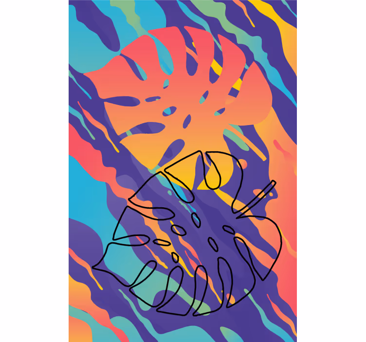 Fenster Rollo Modern abstrakte blattmotive - TenStickers