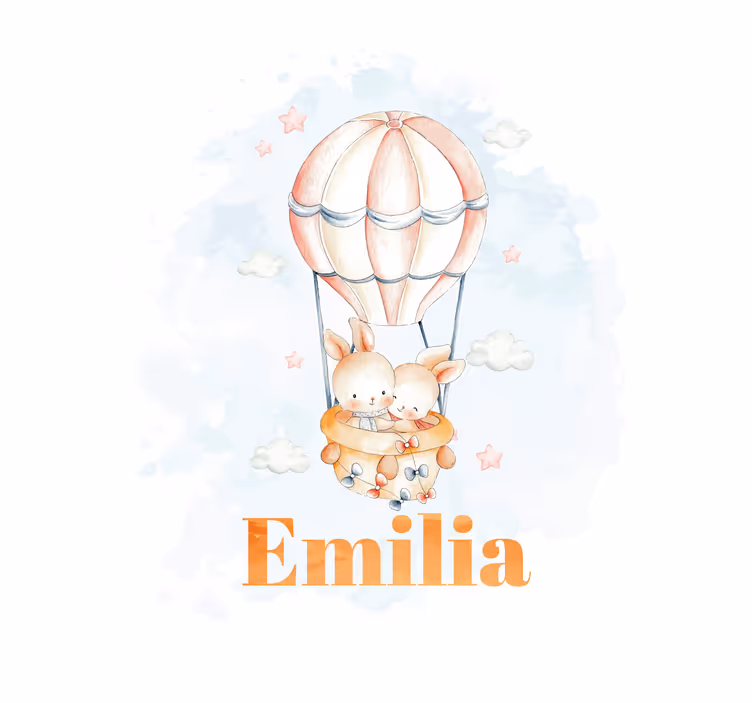 Rollo Fenster Kinderzimmer Pastellballon mit Namen - TenStickers