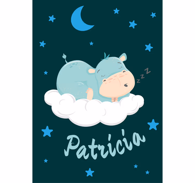 Rollo Fenster Baby nilpferdtraum mit namen - TenStickers