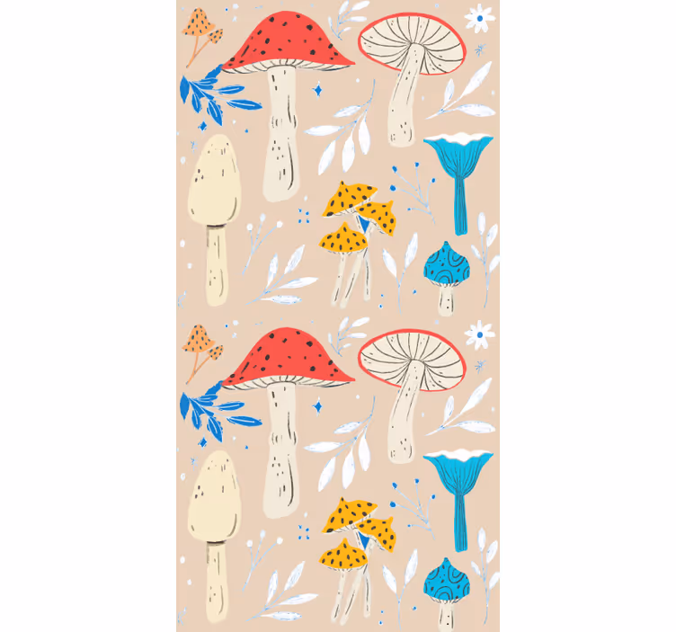 Weitere Fenster Rollos stilisierte Pilzillustration - TenStickers