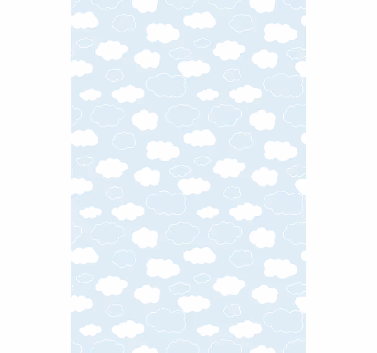 Rollo Fenster Kinderzimmer hellblaue Wolken - TenStickers