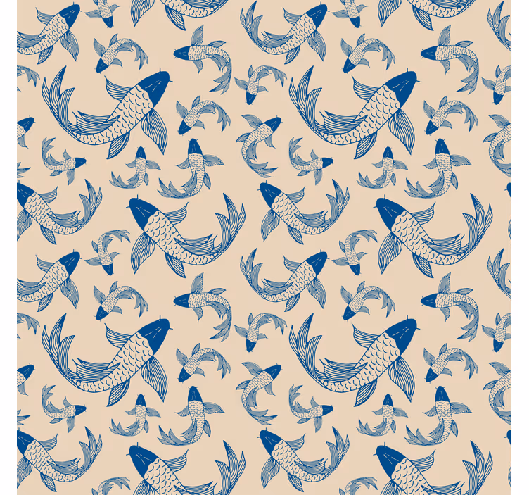 Wohnzimmer Rollos Beige und blauer koi-fisch - TenStickers