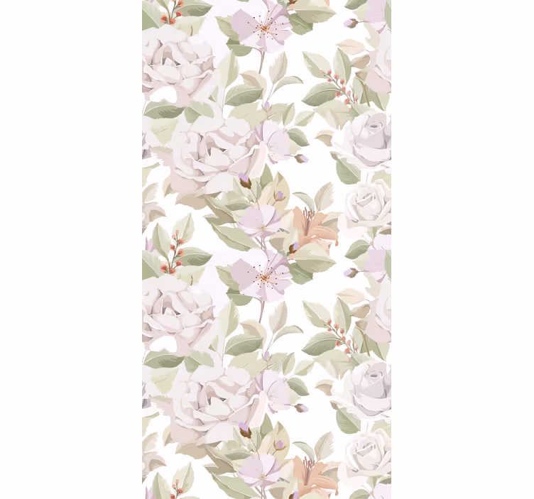 Rollo fenster elegant mit beigem blumenmuster - TenStickers